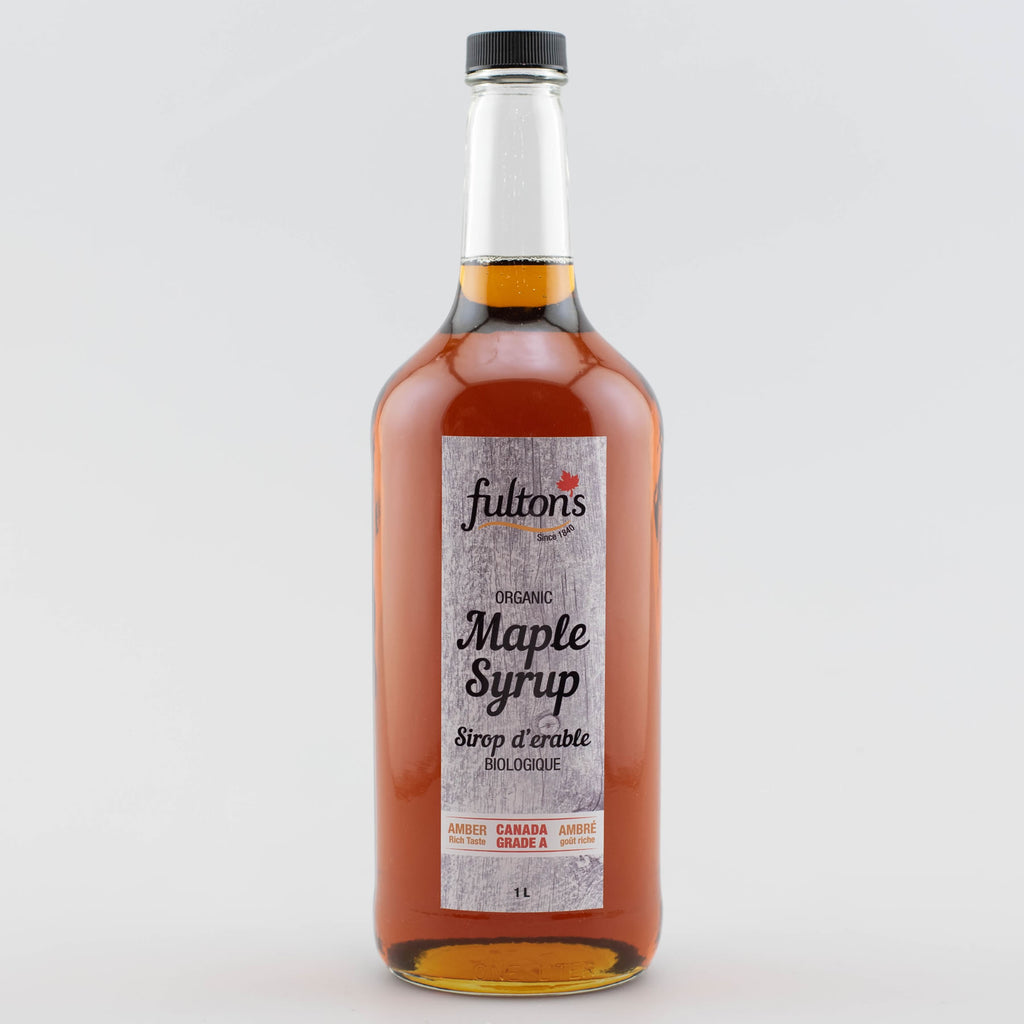 Pure Organic Maple Syrup - 1 litre glass bottle